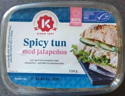 front da.21.400.jpg K-Salat Spicy Tun 150g salatmåltid med tun og jalapenos