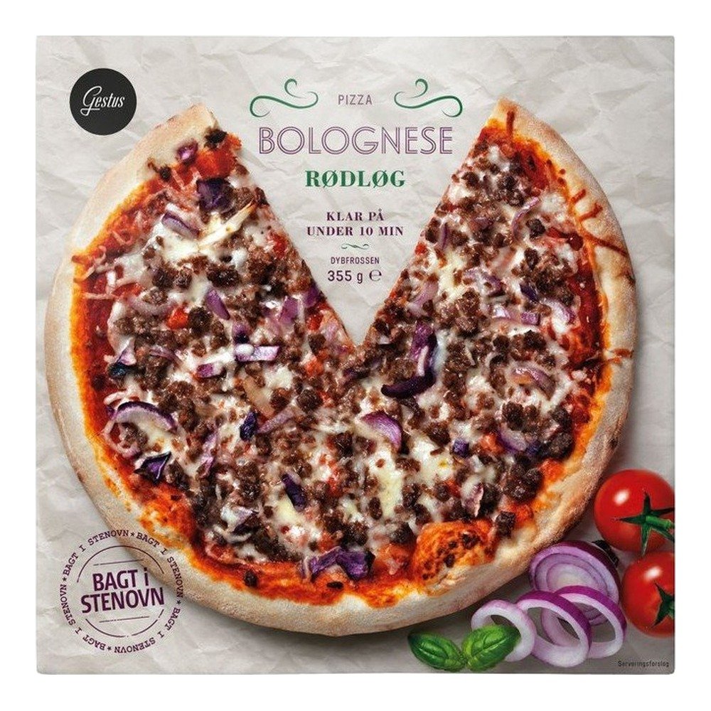 Gestus Pizza Bolognese med rødløg 355 g