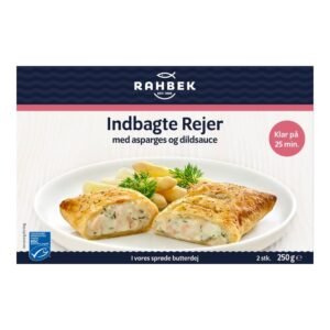 Indbagte rejer med asparges